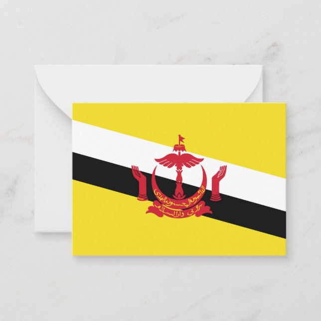 Brunei flagga anteckningskort (Framsida)