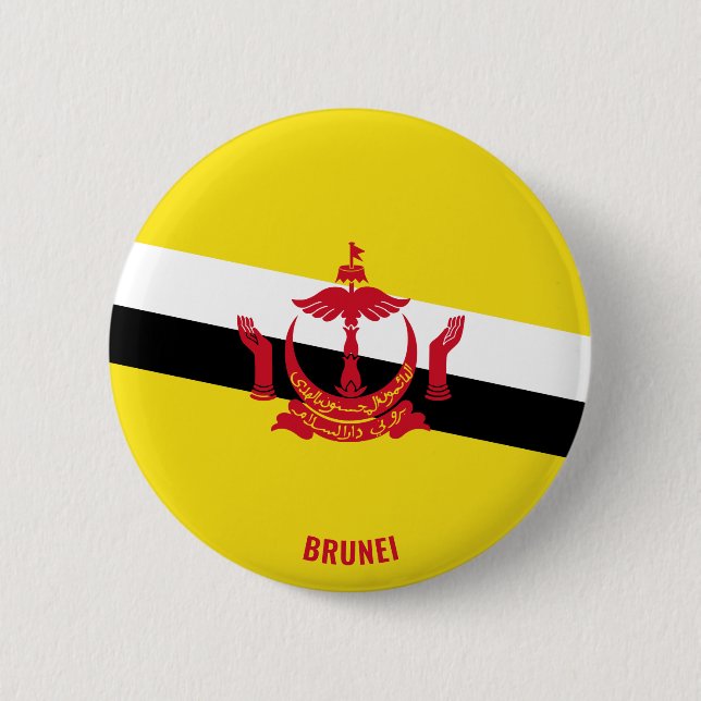 Brunei Flagga Charming Patriotic Knapp (Framsida)