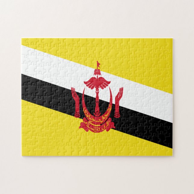 Brunei Flagga Jigszle Puzzle Pussel (Horisontell)