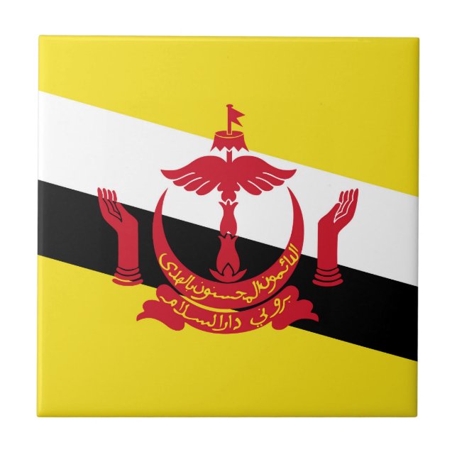 Brunei flagga kakelplatta (Framsidan)