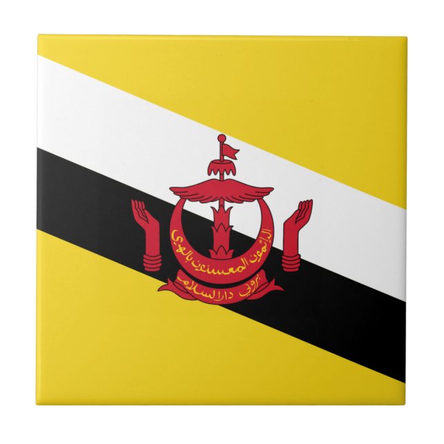 Brunei Flagga Keramisk Platta Kakelplatta (Framsidan)