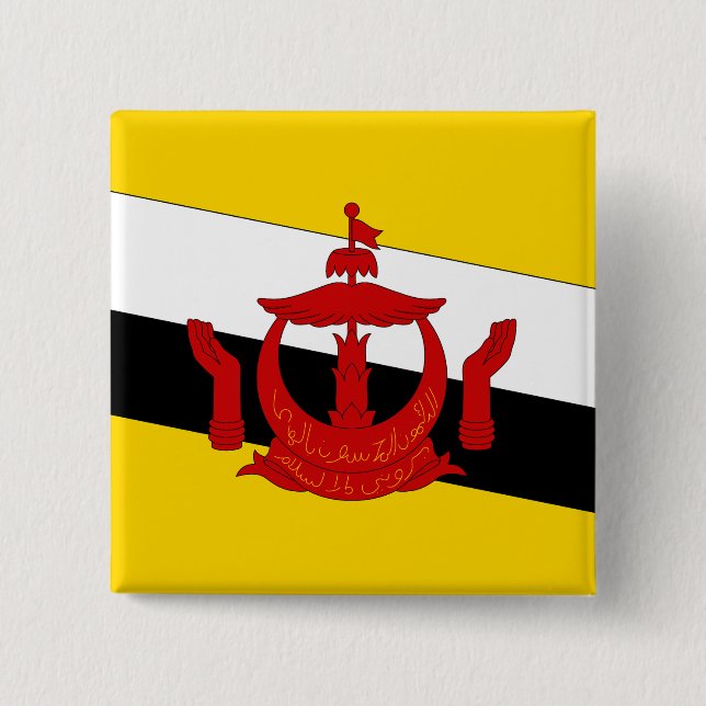 Brunei Flagga Knapp (Framsida)