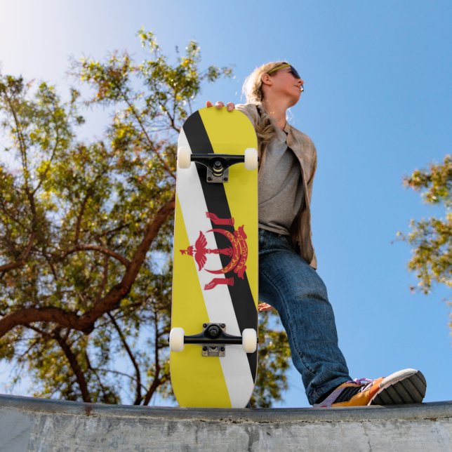 Brunei flagga mini skateboard bräda 18,5 cm (Utomhus 1)