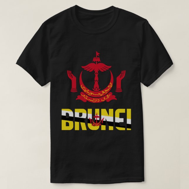 Brunei Flagga och Jacka av Arm Patriotic T Shirt (Design framsida)