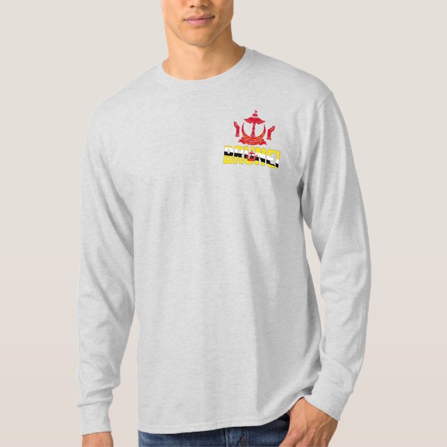 Brunei Flagga och Jacka av Arm Patriotic T Shirt (Framsida)