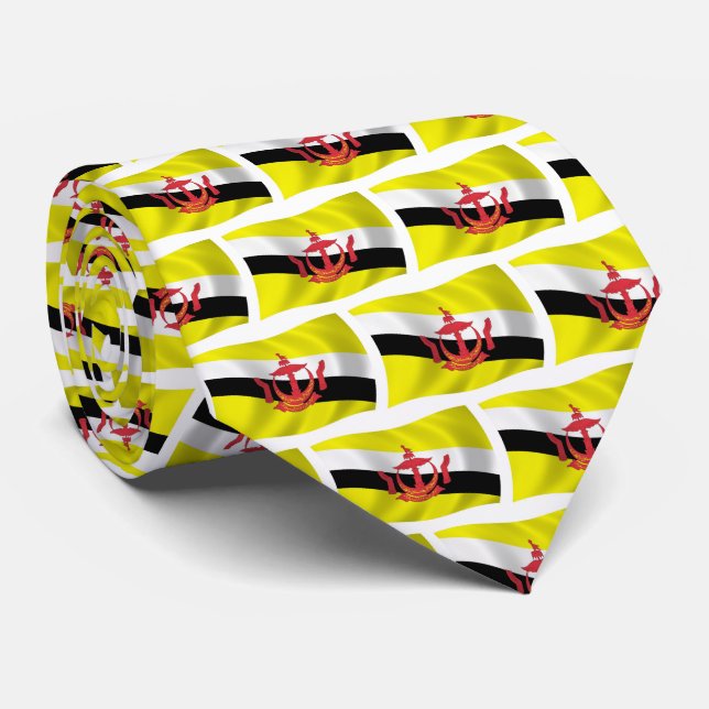 Brunei Flagga Slipsklöver Slips (Rullad)