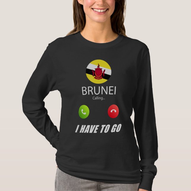 Brunei Flagga Souvenir Brunei begär T Shirt (Framsida)