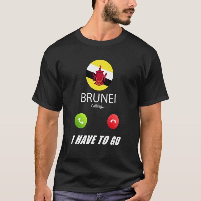 Brunei Flagga Souvenir Brunei begär T Shirt (Framsida)