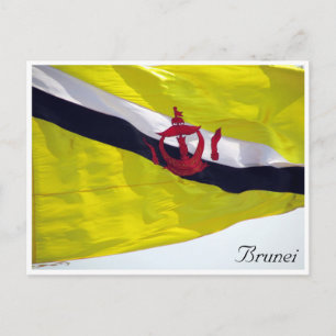 brunei flagga vykort