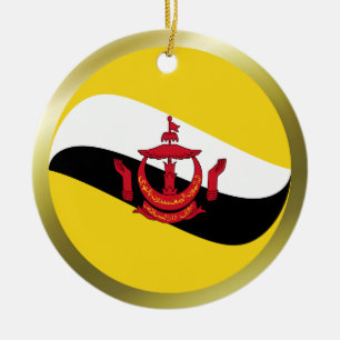 Brunei flaggprydnad julgransprydnad keramik