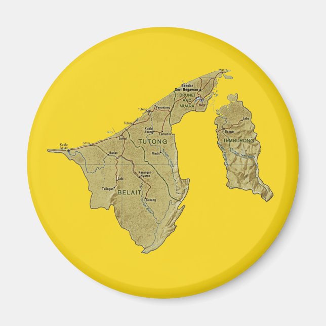 Brunei Karta Magnet (Framsidan)
