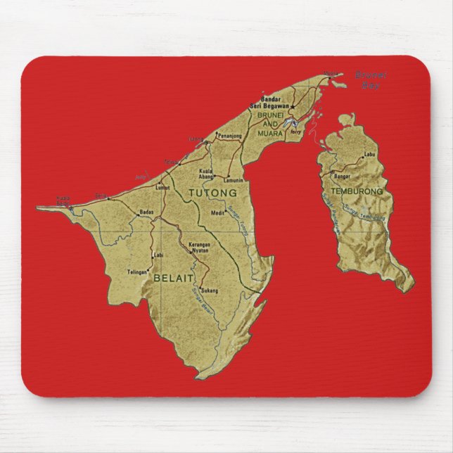 Brunei Karta Mousepad Musmatta (Framsidan)