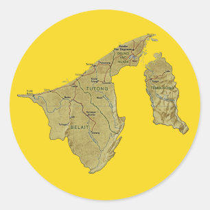 Brunei Kartsticker Runt Klistermärke