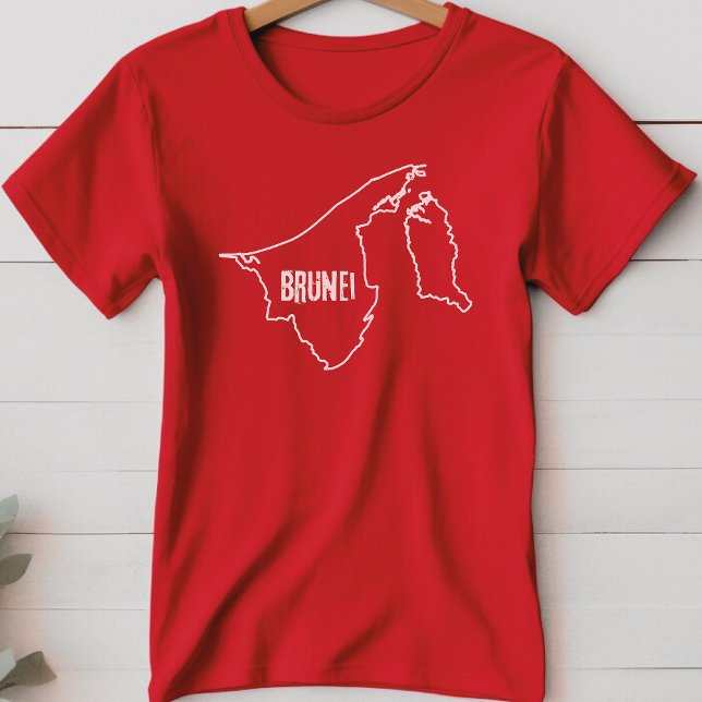 Brunei Land Karta Shirt Bruneian Line T-Shirt Tee (Skapare uppladdad)