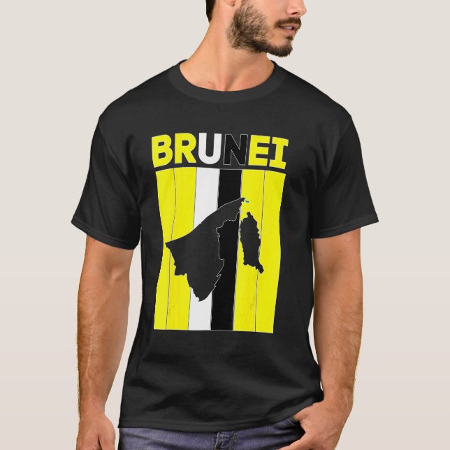 Brunei landsgränser t shirt (Framsida)