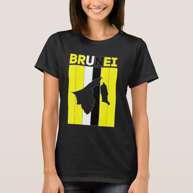 Brunei landsgränser t shirt (Framsida)