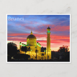 Brunei moské solnedgång vykort