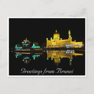 brunei nattmosque vykort