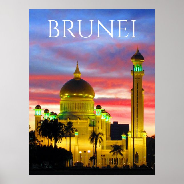 brunei sunset mosque poster (Framsidan)
