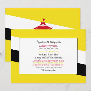 Bruneian Flagga, Flagga Brunei Bröllop Inbjudningar