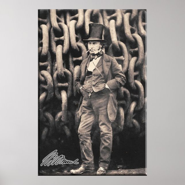 BRUNEL Isambard Kingdom Brunel Ingenjör Genius Poster (Framsidan)