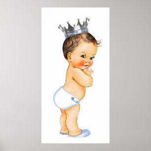 Brunett prins baby shower poster