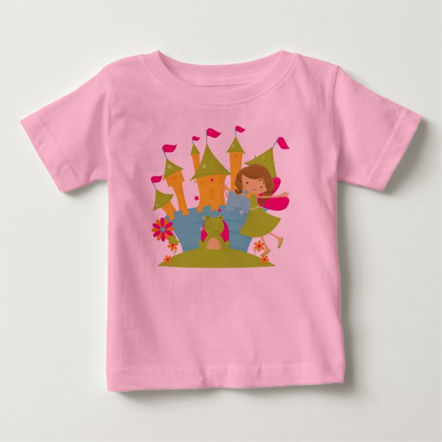 Brunett sagoprinsessa baby tutu bodysuit tröja (Framsida)