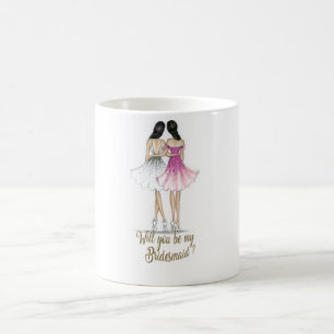 Brunettbrud-/brunettbrudtärnamugg Kaffemugg