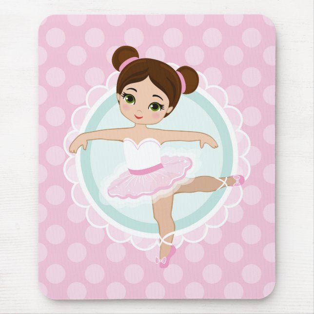 Brunette Ballerina - Rosa Ballet Dancer Girl Musmatta (Framsidan)