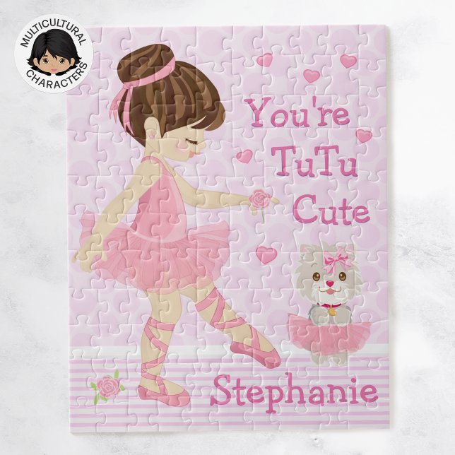Brunette Ballerina Tutu Cute Jigszle Puzzle Pussel (Skapare uppladdad)
