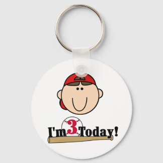 Brunette Boy Baseball Tshirts Nyckelring