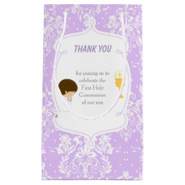 Brunette Boy First Communion Damask
