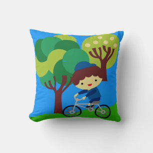 Brunette Boy på Bicycle Pillow Kudde