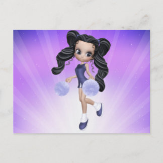 Brunette CheerLeader Girl Postcard Vykort