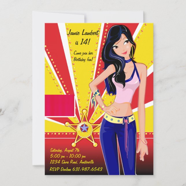 Brunette Cutie-inbjudan Inbjudningar (Framsida)