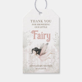 Brunette Fairy Baby Shower Tack Presentetikett