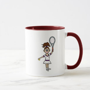Brunette Female Tennis Player Mugg