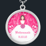 Brunette Fuchsia Bröllop Bridesmaid Necklace Silverpläterat Halsband<br><div class="desc">Behåll Necklaces Välj antingen Silver Plattat Guld Avsluta eller Sterling silver Unik Personlig Anpassningsbar !st Bröllopsfest för julklapp av Bröllop Keepsakt Necklaces - om du vill ändra bakgrund färg - klicka på anpassa - klicka på redigera - välj sista verktyg i rullgardinsmenyn och välj från ett av de färger som...</div>