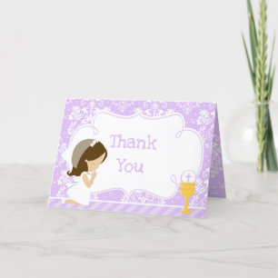 Brunette Girl First Communion "Tack" Tack Kort