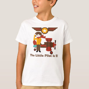 Brunette Girl Pilot Birthday Anpassningsbar T-shir T Shirt
