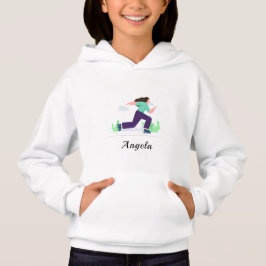 Brunette Girl Skating Skater Rollerblading Namn T Shirt