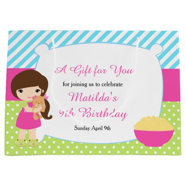 Brunette Girl Sleepover Slumber Party Birthday (Framsidan)