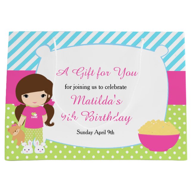 Brunette Girl Sleepover Slumber Party Birthday (Framsidan)