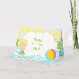 Brunette Hair Boy Bassäng Party Bash Party Kort