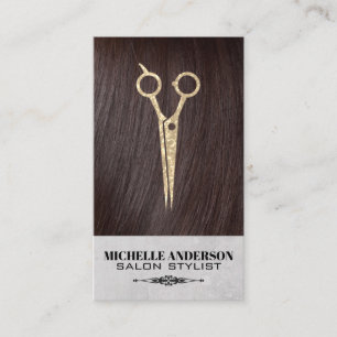 Brunette Hair   Hair Salon Scissors Visitkort