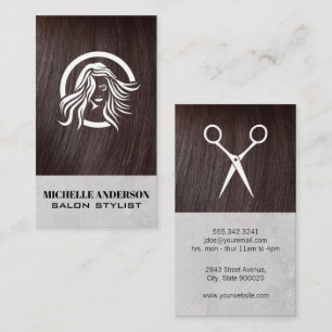 Brunette Hair   Hair Stylist   Salon Visitkort