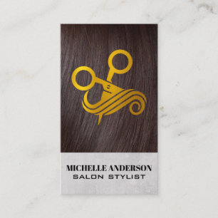 Brunette Hair   Hair Stylist Scissors Visitkort