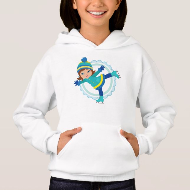 Brunette Ice Skater - Winter Sports Skating T Shirt (Framsida)