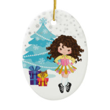 Brunette Irish Dancer Winter-julen Helgdag