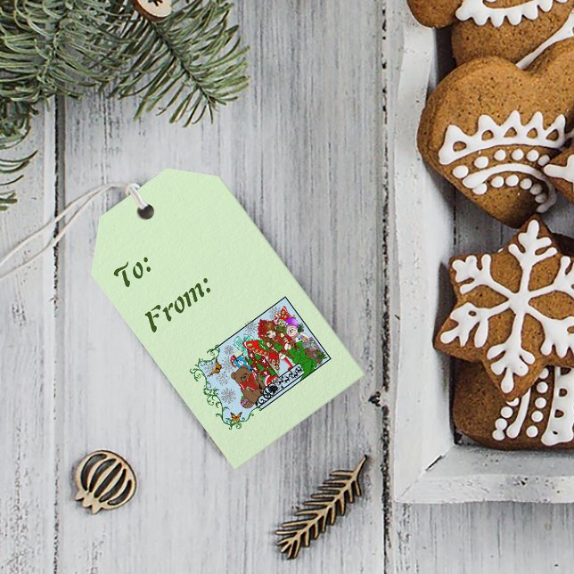 Brunette Julklapp Fairy Presentetikett (Skapare uppladdad)